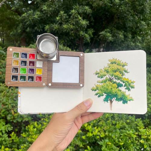 史明克旅行写生套装迷你可携式水彩颜料随身携带画 画画 画礼盒装