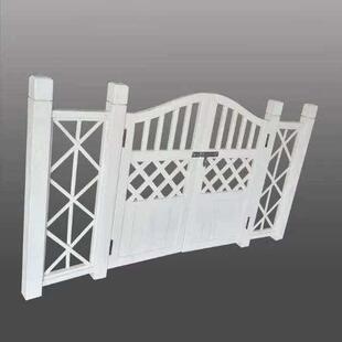 户外白色栅栏门庭院防腐木围栏花园木门学校幼儿园弧形木护栏厂家