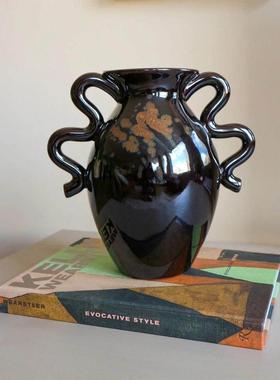 Verso vase花瓶北欧摆件经典花瓶双耳花瓶陶瓷釉面