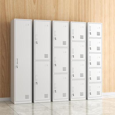 钢制加厚单门更衣柜铁皮柜宿舍带锁员工收纳柜办公室单人换衣柜子