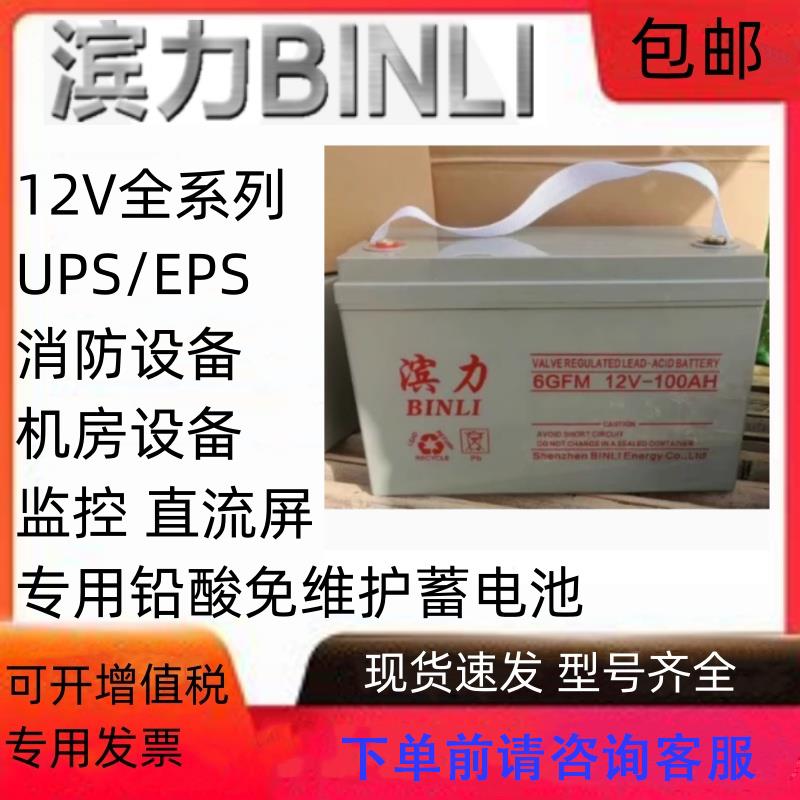 滨力BINLI蓄电池MF12v17A24A38A65A100A150AH铅酸免维护厂家直销