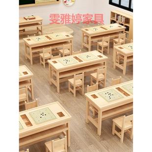 实木双层围棋桌中小学生培训下棋桌学校辅导班象棋桌儿童五子棋桌