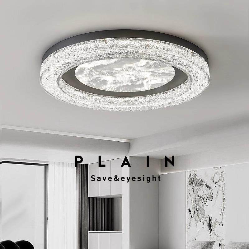 意式极简卧室灯吸顶灯现代简约大气高级感云雾客厅灯长方形树脂灯