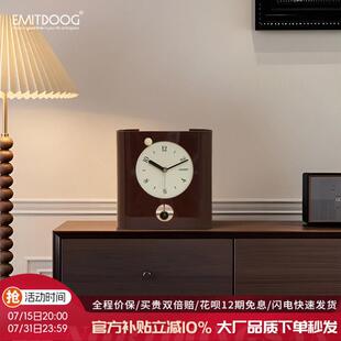 EMITDOOG玄关摆放式时钟摆件客厅家居办公桌面创意钟表装饰品
