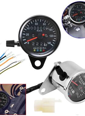 鑫源400游侠覆古摩托车改装双计里程码表 天俊CG125LED带四灯仪表