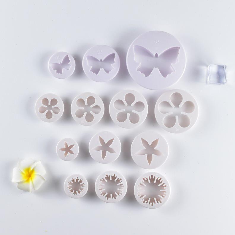 diy烘焙工具翻糖蛋糕压花模具21款68件套塑料烘培套装工具花朵