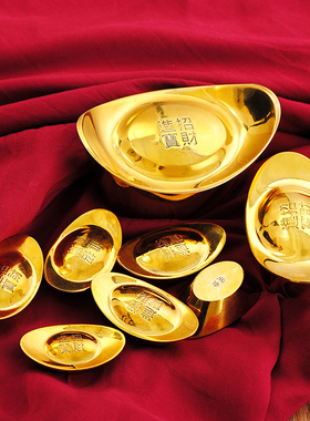 速发纯铜实心日宝手把件家居客厅桌面中式装饰品摆件元常送礼工艺