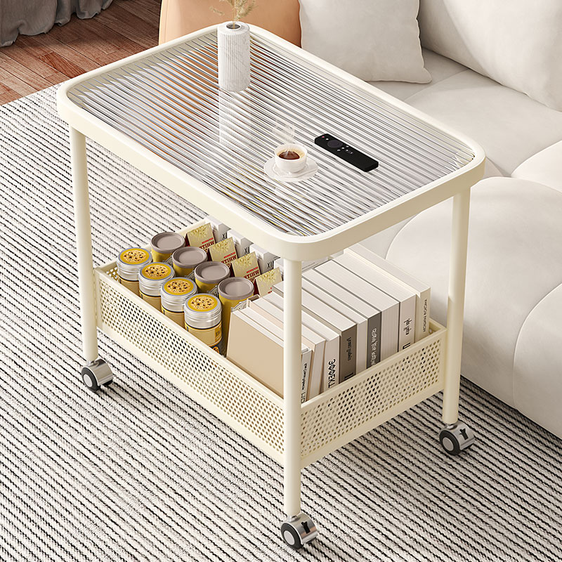 速发玻璃沙发边几可动移简约方轻几角奢床头侧边柜茶几小推车