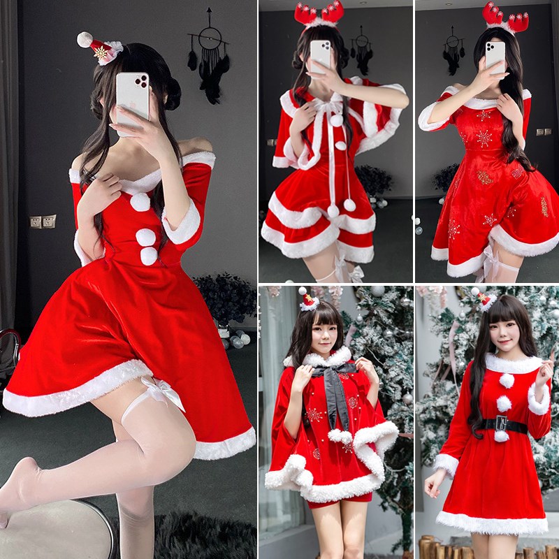 速发圣诞主酒题兔郎节吧夜场演出服红色喜庆圣节兔子装pl