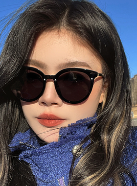 速发墨年夏大脸复古2022镜款新猫眼太显脸小韩版潮