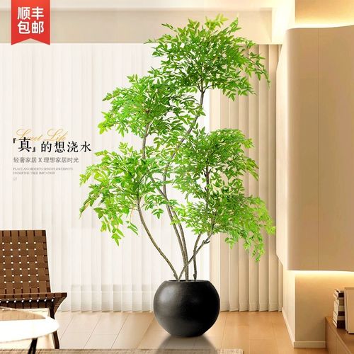 速发植绿植装饰室内盆栽大型落地摆件防真绿色假物客厅奢轻南天竹