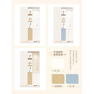 柜储物屏风现代简约小户型定制 轻奢入户玄关柜客厅隔断一体白色鞋