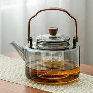 蒸煮茶壶玻璃耐高温烧水壶电陶炉明火可加热白茶煮茶器茶具单壶