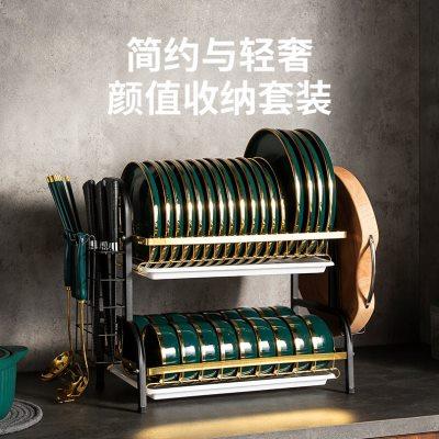 厨房碗碟置e物架碗盘收纳架沥水架家用多功能放碗架碗筷收纳盒碗