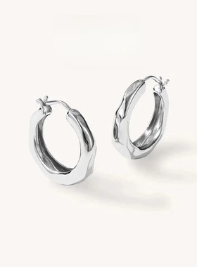 【下单立减30】自由搭配潺流耳圈素圈hoop耳环简约高级时尚耳饰