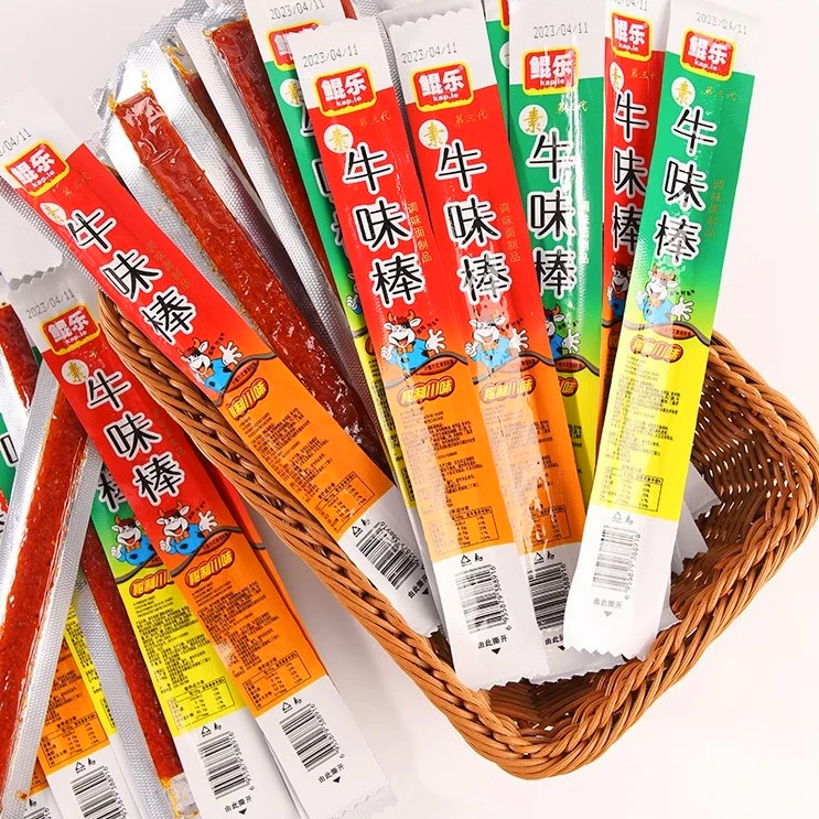 超市同款鲲乐超长牛肉味棒鲲乐牛味棒辣条香辣棒麻辣零食8090零食
