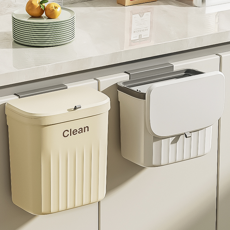 滑盖掀盖大号大容量挂壁式垃圾桶