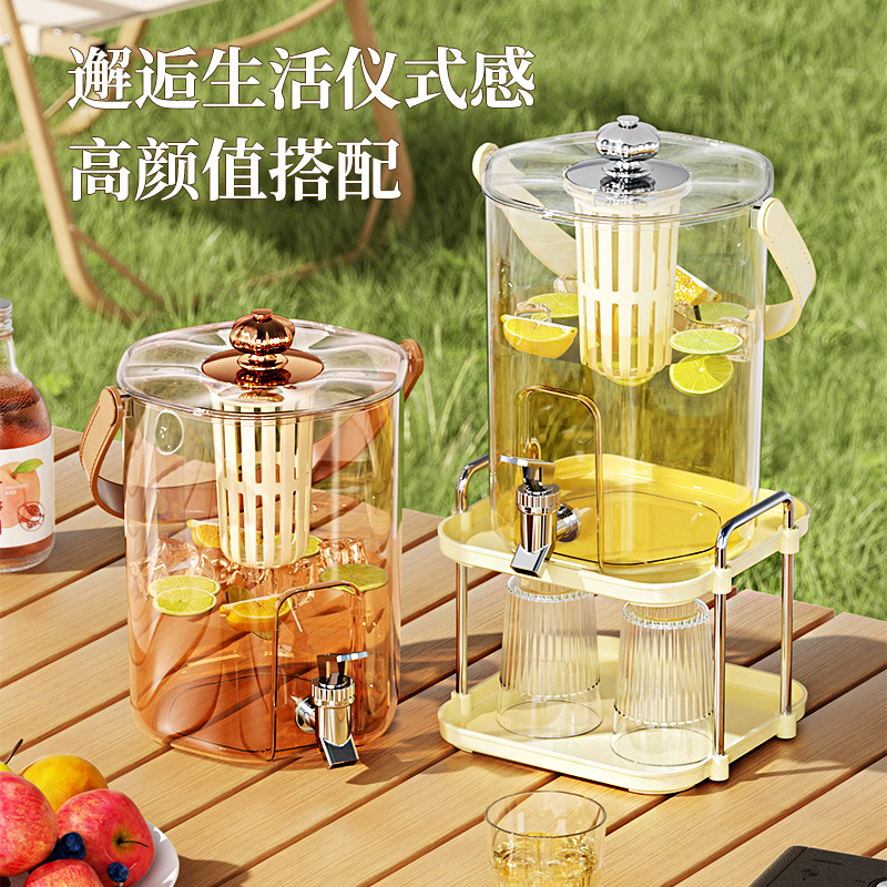 5L冰箱冷水壶带龙头夏天耐热高温家用新款冷泡食品级大容量饮料桶