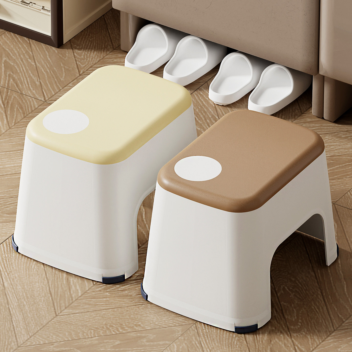 正家塑料小凳子客厅板凳加厚方凳可叠放矮凳儿童浴室凳入户换鞋凳,收纳整理,收纳凳,淘宝优惠券,粉丝福利购,淘宝优惠卷
