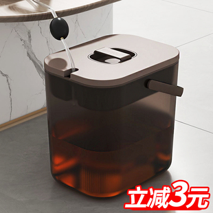 茶水桶废水桶家用茶渣桶透明茶台干湿分离茶桶过滤排水桶茶具配件