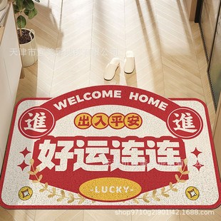 轻奢入户门地垫丝圈进门垫门外门口脚垫高级O感玄关地毯可裁剪门