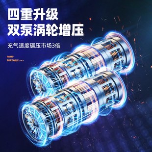 电动汽车冲B气泵车用小型无线数显轮胎打气 车载充气泵迷你便携式