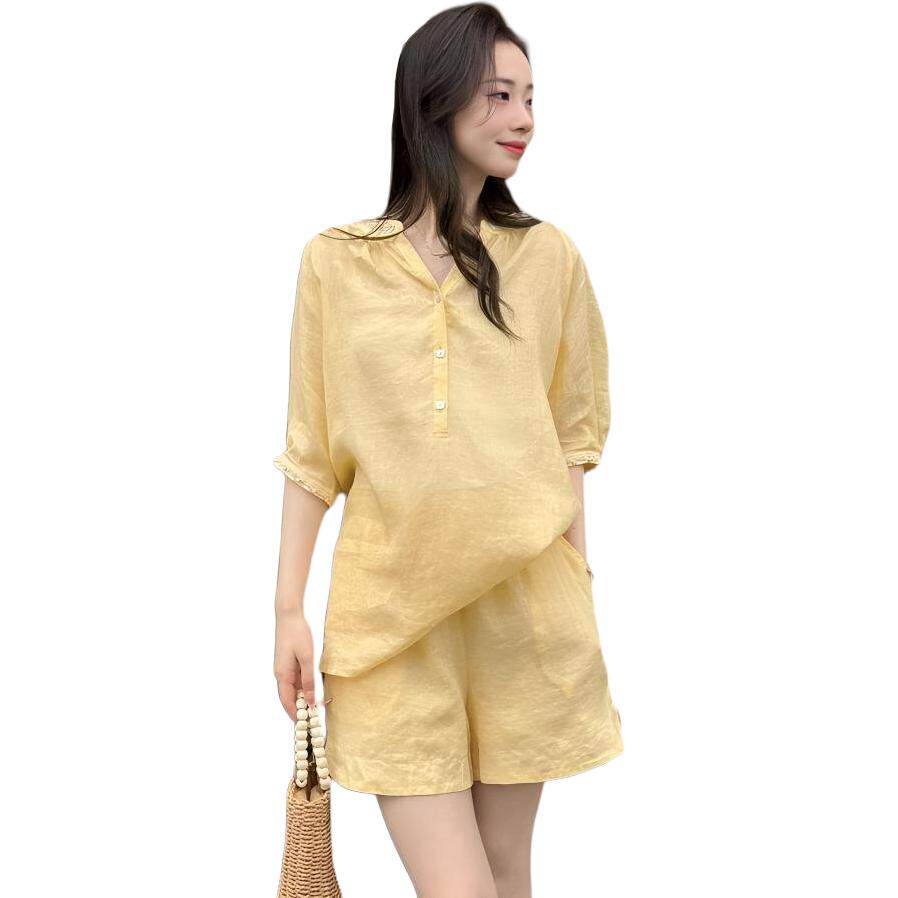 莎迪蕊高端气质女装夏款钉珠衬衫连衣裙