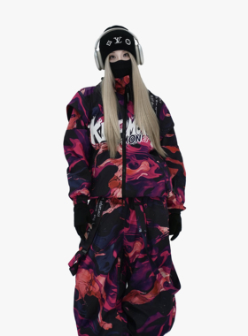 KEEPMONEY25/26新款雪霰墨漪滑雪服套装小众男加绒耐磨防水雪服女