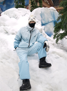 KEEPMONEY24款冰淇淋渐变滑雪服单件小众防水耐磨加绒耐磨雪服女