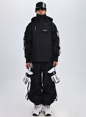 KEEPMONEY锦衣卫滑雪衣男单板黑色防水保暖2025新款滑雪服套装女