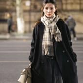 高端双面羊毛羊绒毛呢大衣双排扣毛呢外套时尚 专柜正版 洋xz3