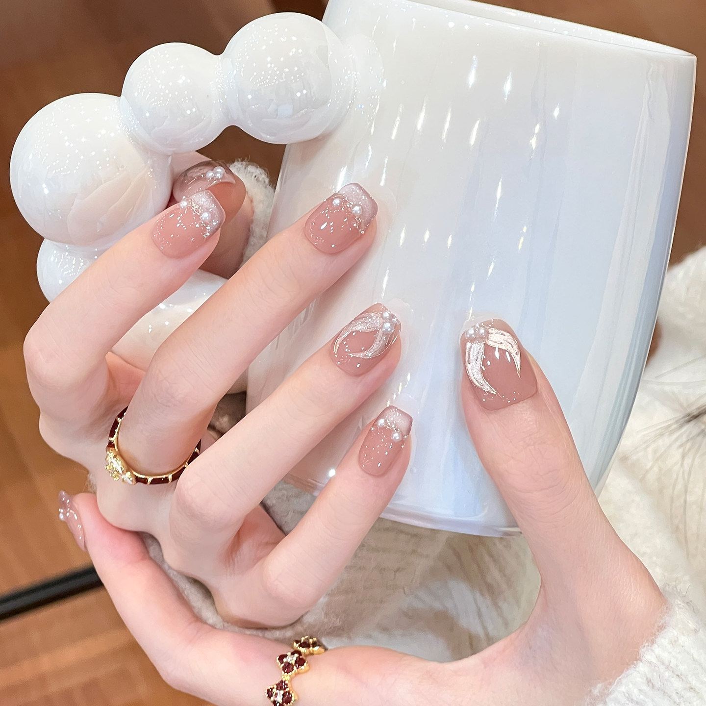 植兔高品质手工穿戴甲2026年新款高级感人鱼猫眼美甲法式显白甲片,彩妆/香水/美妆工具,穿戴甲/甲片,淘宝优惠券,粉丝福利购,淘宝优惠卷