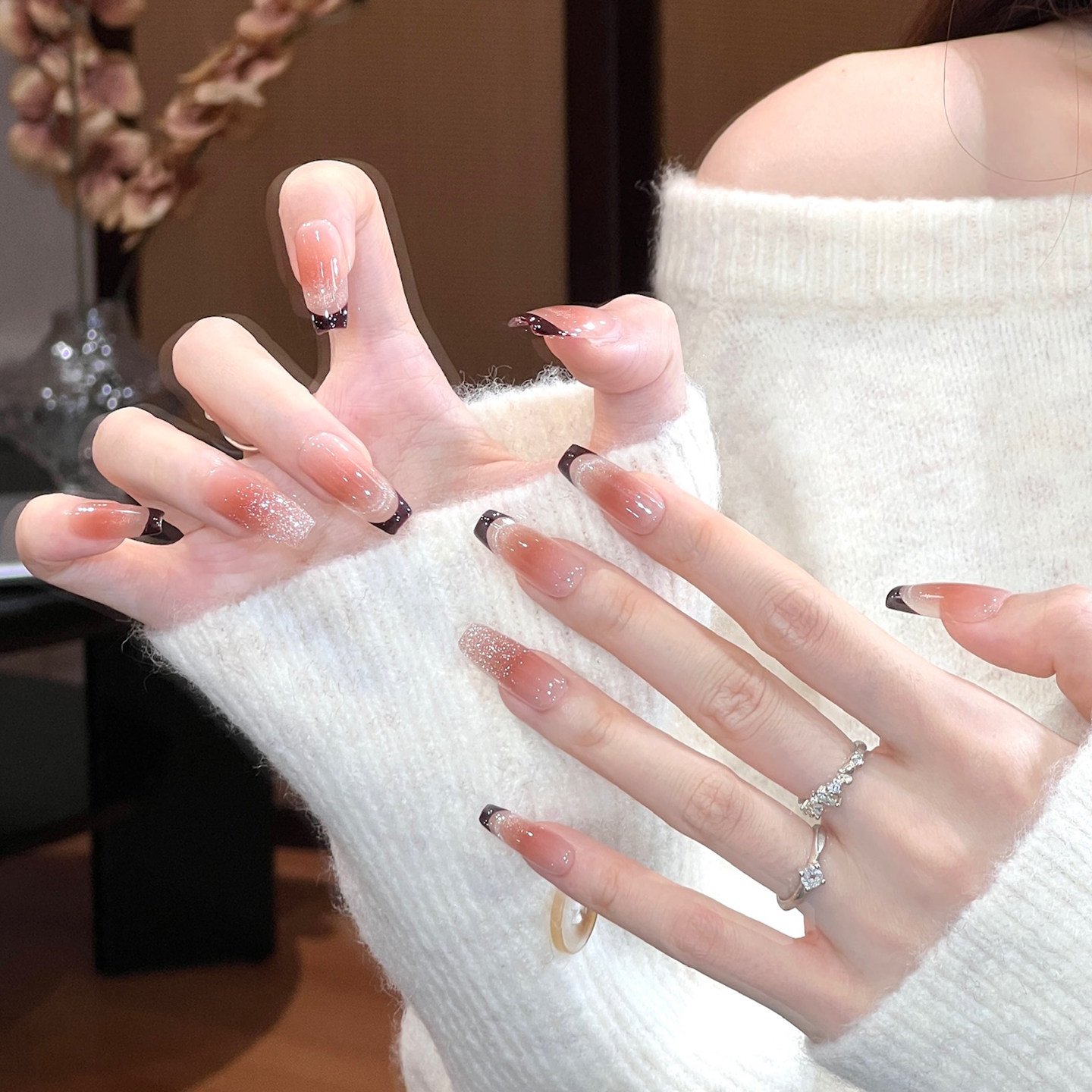 植兔穿戴甲中长款裸色腮棕美拉德焦糖法式猫眼秋冬美甲氛围感贴片,彩妆/香水/美妆工具,穿戴甲/甲片,淘宝优惠券,粉丝福利购,淘宝优惠卷