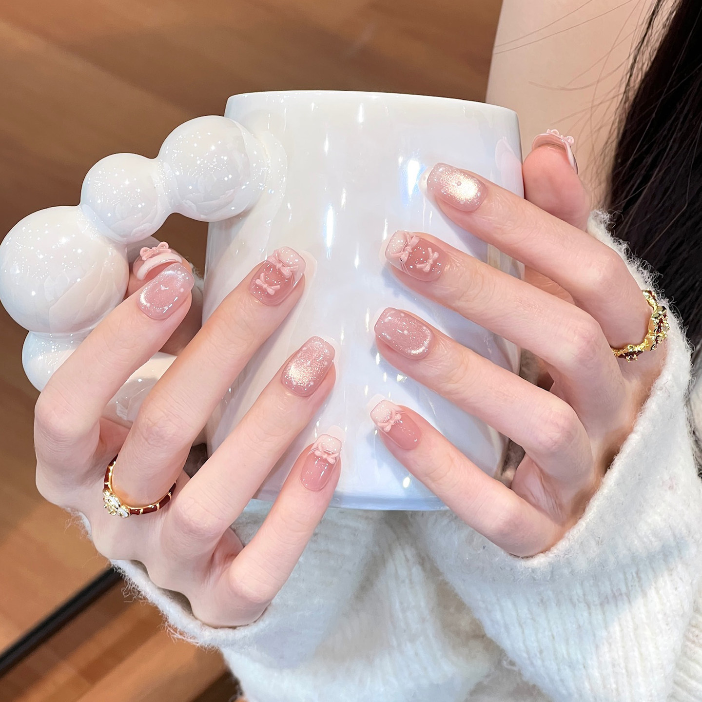 植兔穿戴甲超短款裸色高级感法式粉嫩显白美甲波点猫眼蝴蝶结甲片,彩妆/香水/美妆工具,穿戴甲/甲片,淘宝优惠券,粉丝福利购,淘宝优惠卷