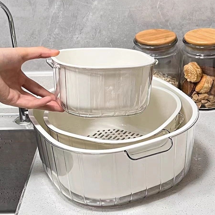 双层塑料洗菜盆沥水篮子厨房多功能客厅家用水果盘洗水果菜篮,餐饮具,洗菜盆/沥水篮/漏水筛,淘宝优惠券,粉丝福利购,淘宝优惠卷