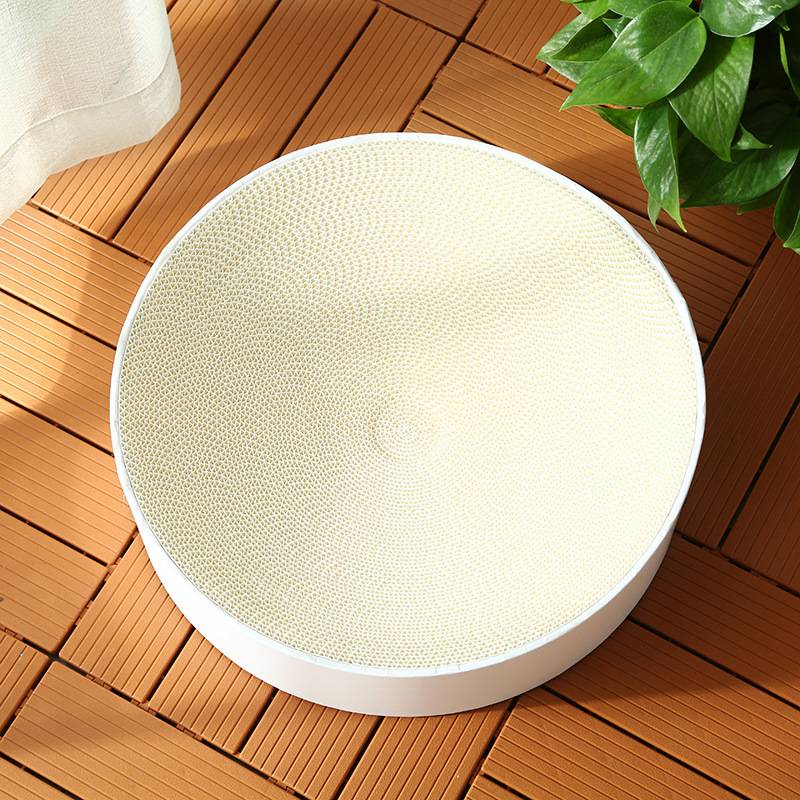 白色圆形猫抓板原浆瓦楞纸碗型猫咪睡觉窝豪华OME简约猫抓盆