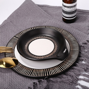 厨房刀叉架陶瓷汤勺架陶瓷餐桌碟锅铲勺子架桌面勺小吃碟骨碟