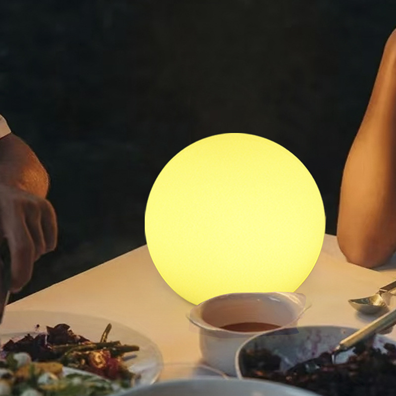 充电遥控桌灯酒吧餐厅咖啡厅桌面氛围装饰创意圆球形月球led夜灯