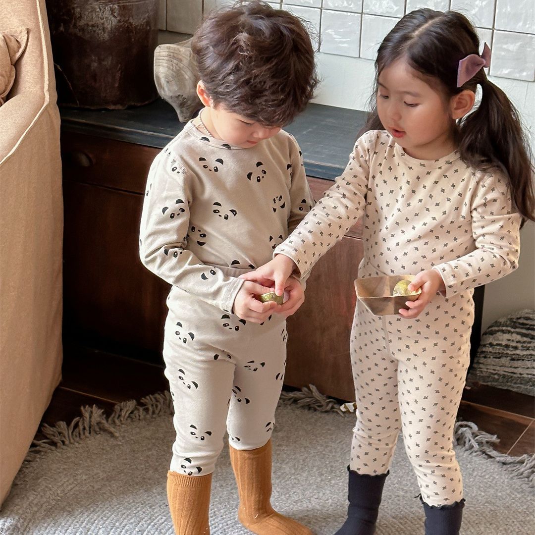 儿童保暖睡衣秋衣秋裤套装a类男女童韩版无骨透气宝宝家居服秋冬