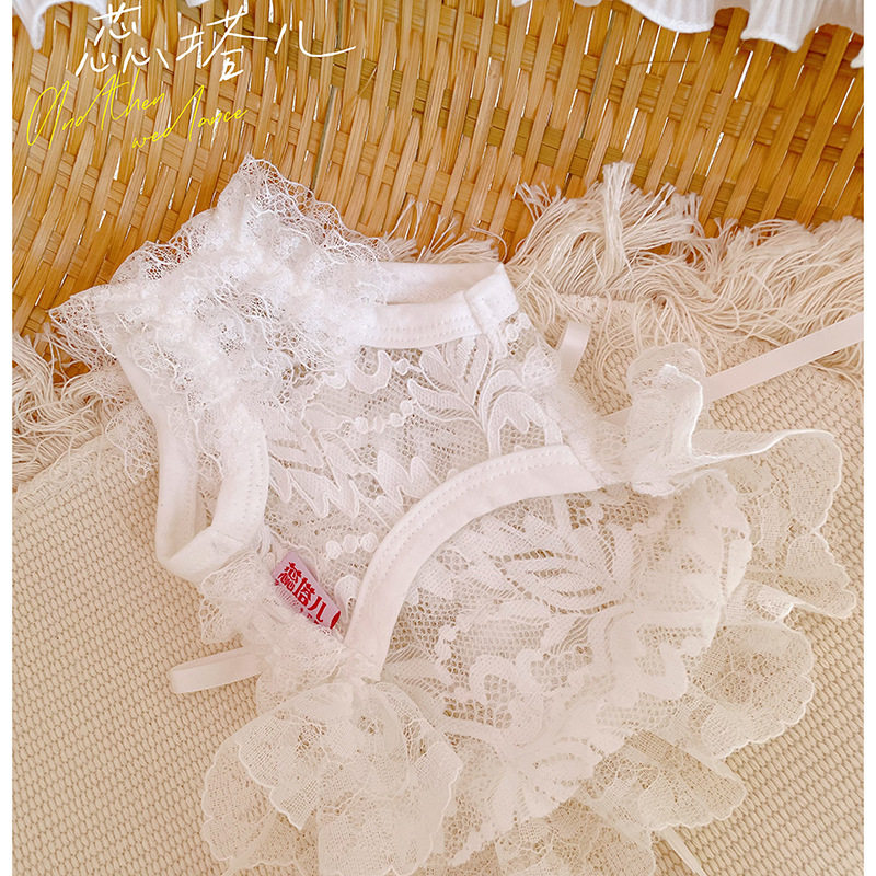 狗狗衣服马尔济斯夏天蕾丝吊带约克夏白纱裙小体狗v领蝴蝶结凉快
