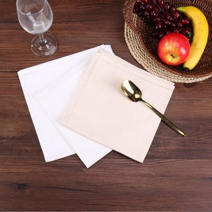 1cm边棉麻镂空口布酒店餐巾布餐厅镂空抽纱白色棉折花镂空绣餐垫