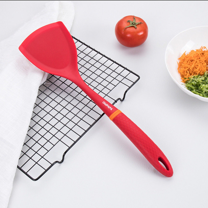 硅胶厨具大号全包一体手柄硅胶锅铲硅胶烹饪煎铲厨房用品硅胶铲
