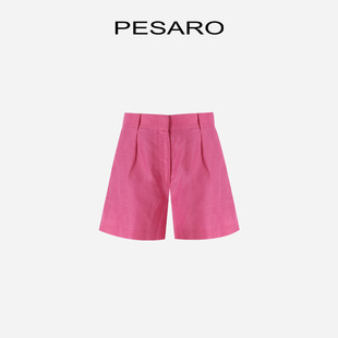 PESARO黄惠玲女装春季彩色麻感单折短裤