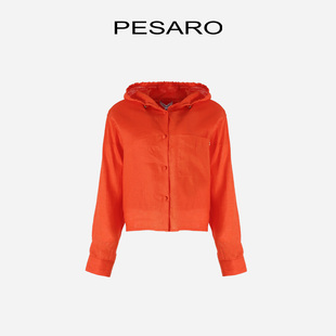 百搭休闲感夏日亚麻假2件式 时尚 连帽上衣 春季 PESARO黄蕙玲女装