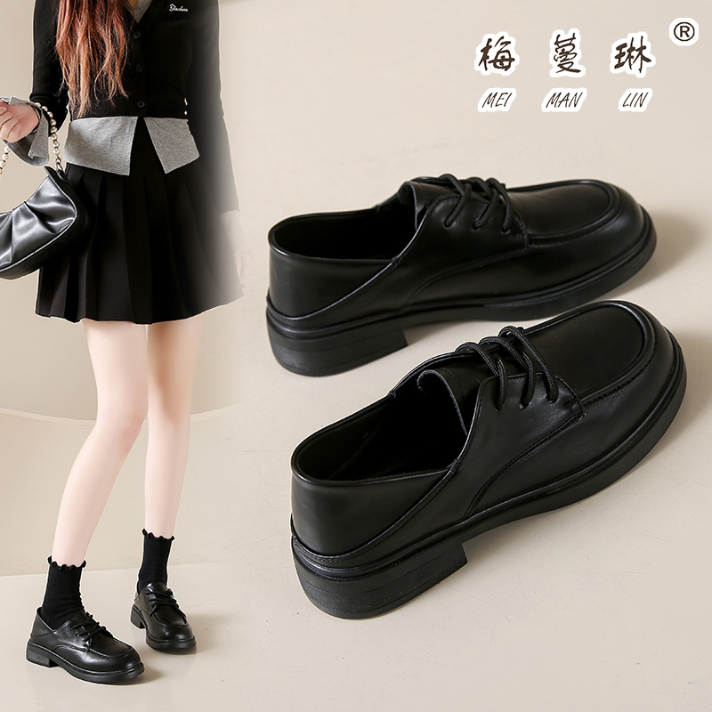 真皮百搭两穿厚底增高乐福单鞋