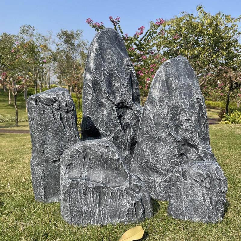 大型玻璃钢仿真假山石头园林公园微景观造景空心庭院装饰摆件定制