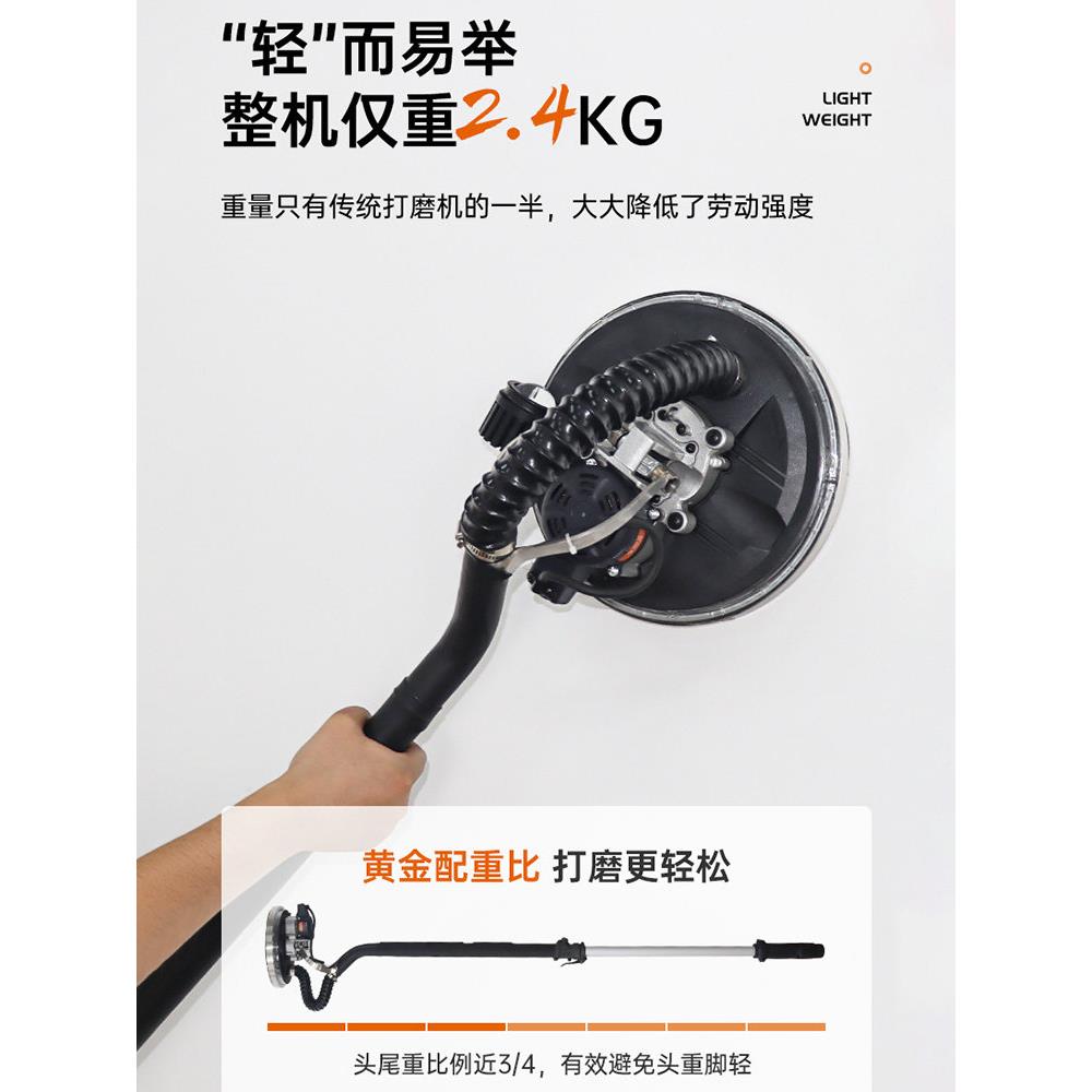 博来改装7204无刷墙面腻子粉打磨机抖尘吸尘器超轻沙皮打沙砂纸机