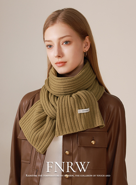 经典英伦100%羊毛围巾女款秋冬季保暖情侣款条纹针织质感羊绒围脖