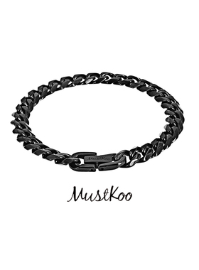 mustkoo玛诗杜古巴链钛钢链嘻哈简约个性手链男女同款情侣款送礼