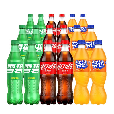 可口可乐雪碧芬达碳酸饮料混合汽水500ml*18瓶组合装含汽饮料